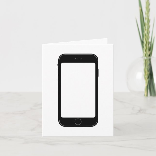 Plantilla simple de teléfono móvil en blanco y neg (Anverso)