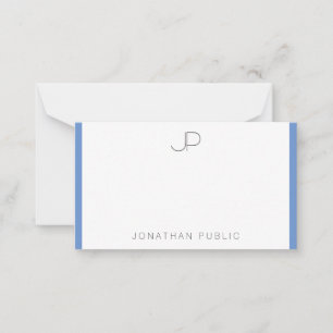Plantilla simple monogramada azul de cornflower