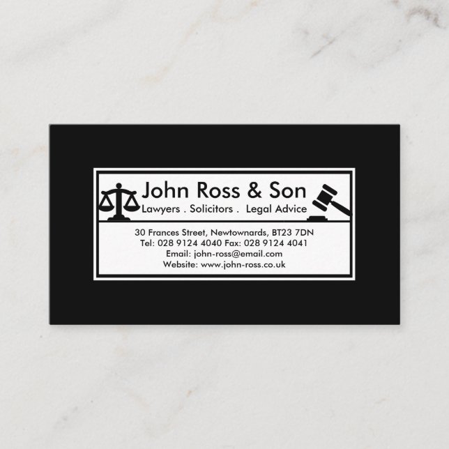 Plantilla simple, profesional en blanco y negro (Anverso)