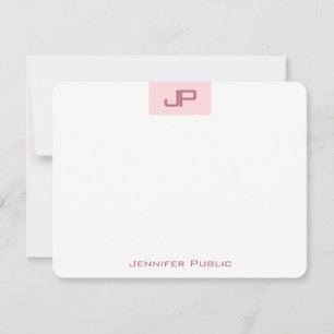 Plantilla simple rosa Rubor elegante monogramada