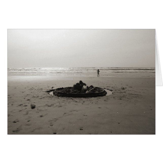 Plantilla sola del mensaje del castillo de arena (Anverso (Horizontal))