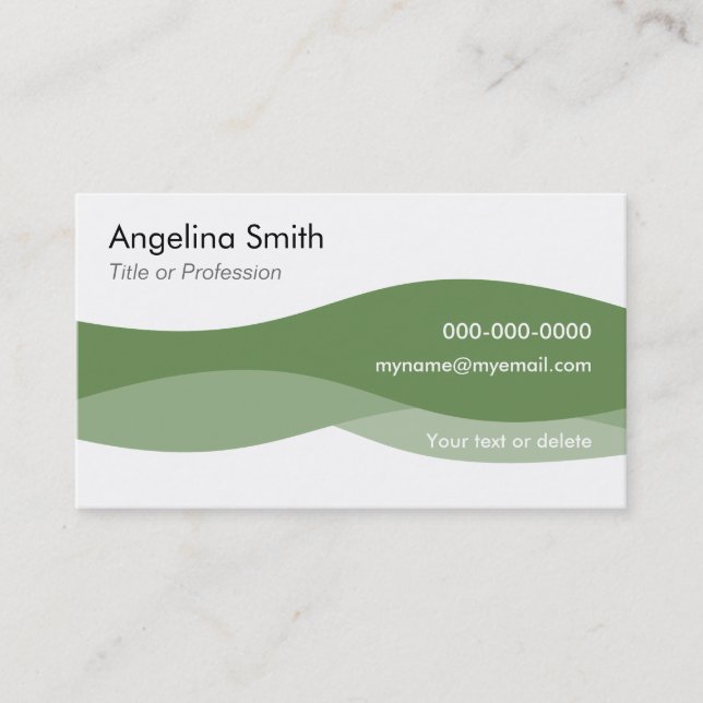 Plantilla Tarjeta de visita ondas de agua B3G (Anverso)