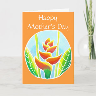 Plantilla tropical de la tarjeta de MothersDay de