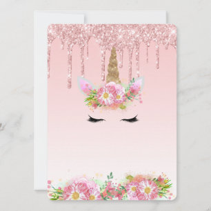 Plantilla Unicorn Purpurina de Oro Rosado