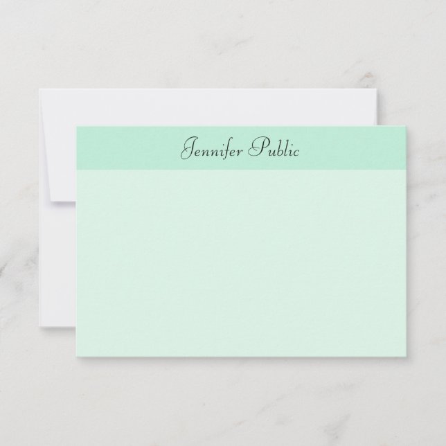 Plantilla Verde Mint Guión Elegante Escrito A Mano (Anverso)