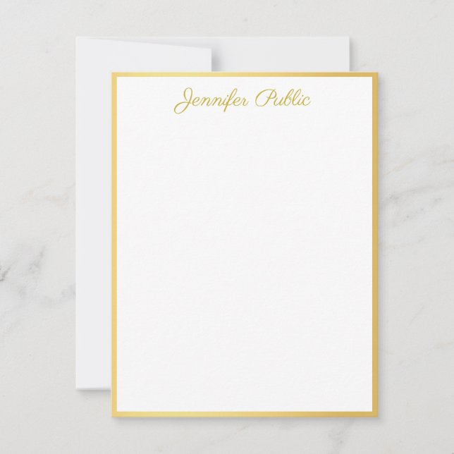Plantilla vertical de guión de mano de oro persona (Anverso)