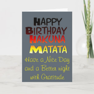 Plantilla vertical de tarjeta de saludo Hakuna Mat