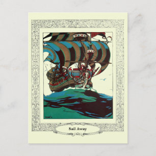 Plantilla Vintage de barco de vela
