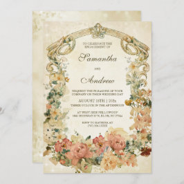 Plantilla Vintage de Tarjeta de Invitación para Fi
