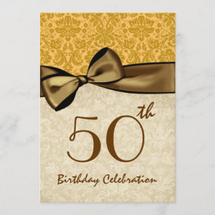 Plantilla W844 de Bow ORO 50 cumpleaños de Damasco