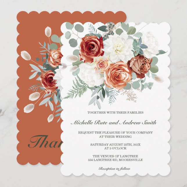 Plantillas de boda de terracota Sage (Anverso / Reverso)