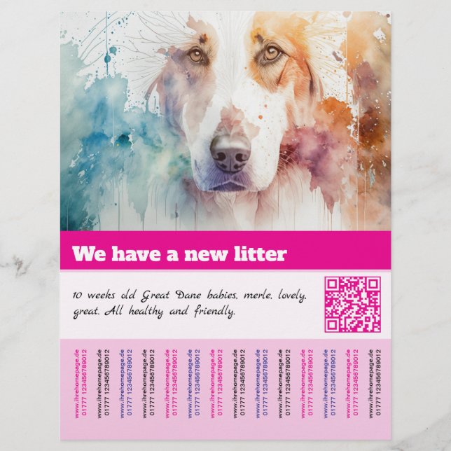 plantillas de folletos para cachorros en venta (Frente)