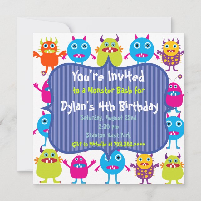 Plantillas de invitación a fiesta de cumpleaños de (Anverso)