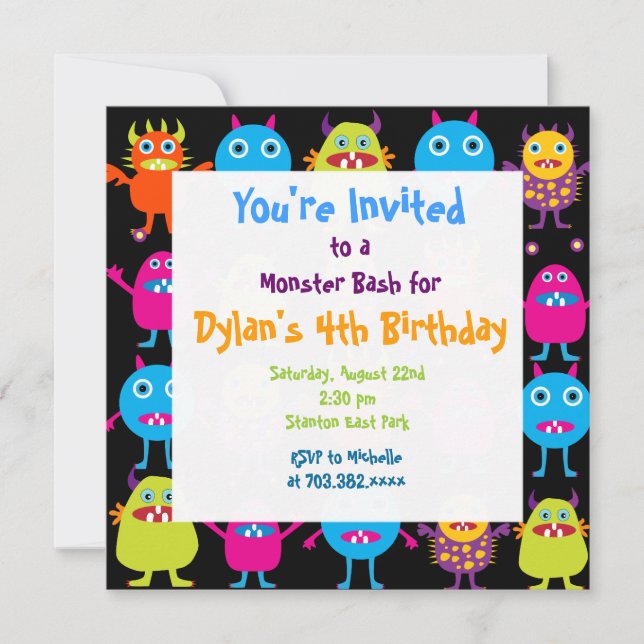 Plantillas de invitación a fiesta de cumpleaños de (Anverso)