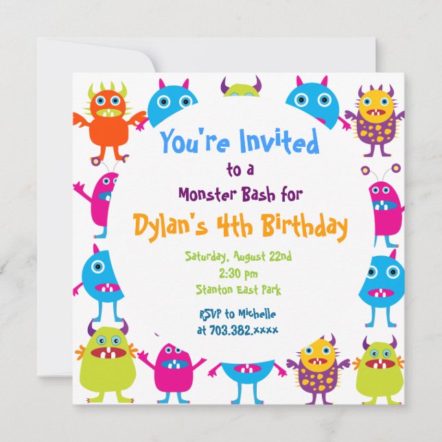 Plantillas de invitación a fiesta de cumpleaños de (Anverso)