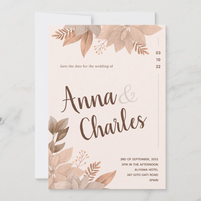 plantillas de invitación de boda (Anverso)