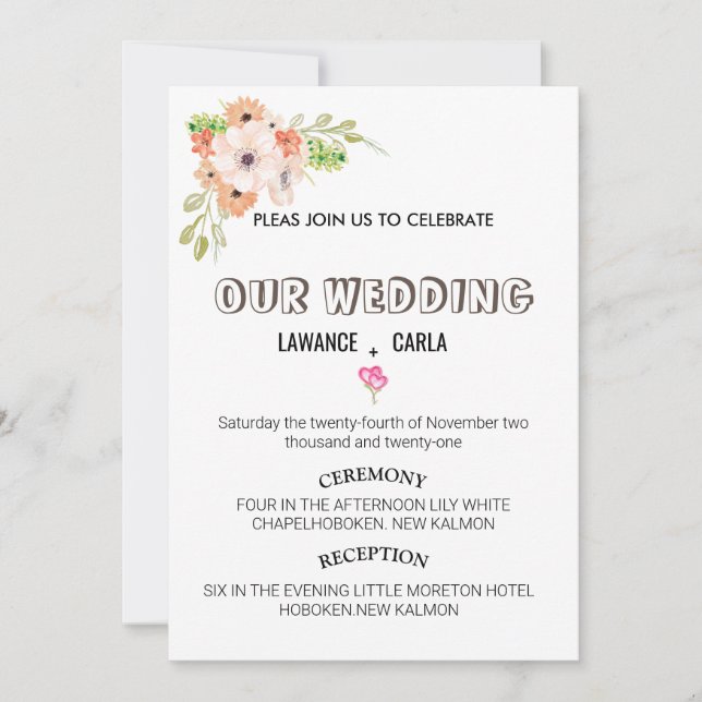 Plantillas de invitación de boda (Anverso)