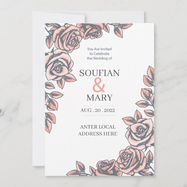 plantillas de invitación de boda (Anverso)