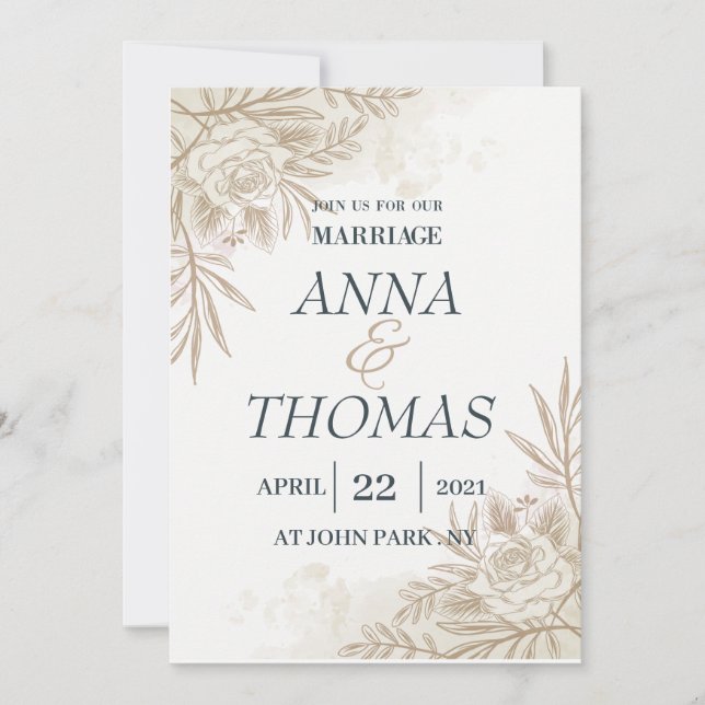plantillas de invitación de boda (Anverso)