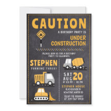 Plantillas de invitación de cumpleaños de construc