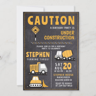 Plantillas de invitación de cumpleaños de construc