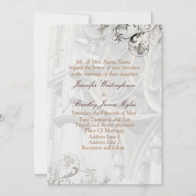 Plantillas de invitaciones a bodas de iglesia (Anverso)