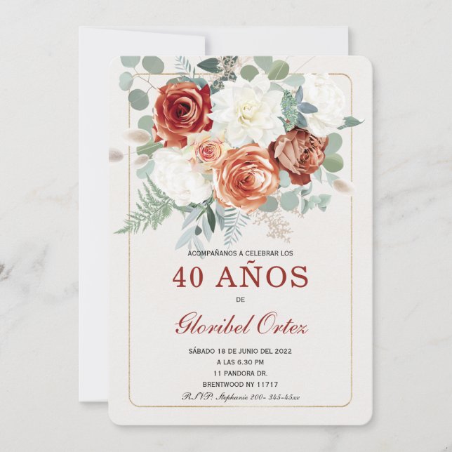 Plantillas de invitaciones de cumpleaños rústicas  (Anverso)