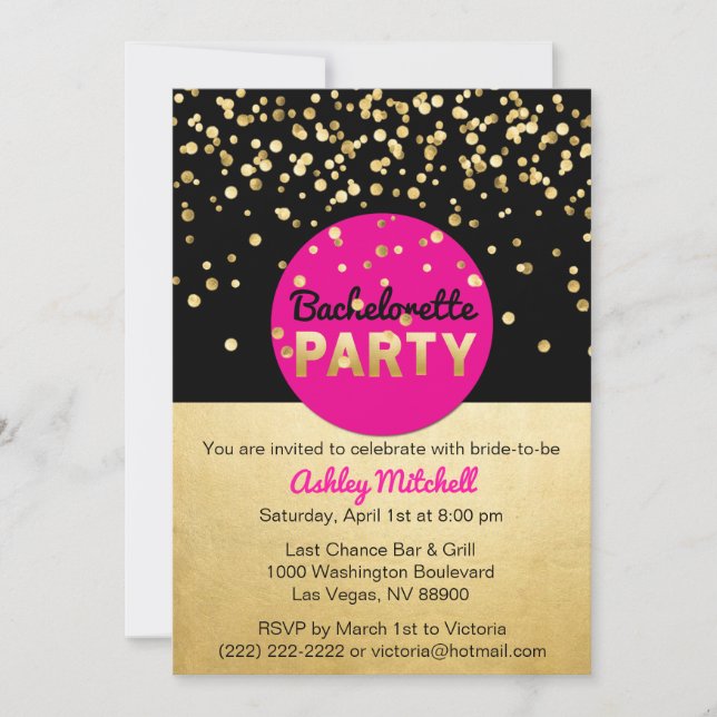 Plantillas de invitaciones para fiestas de soltero (Anverso)