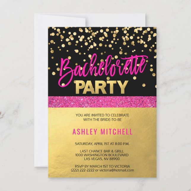 Plantillas de invitaciones para fiestas de soltero (Anverso)