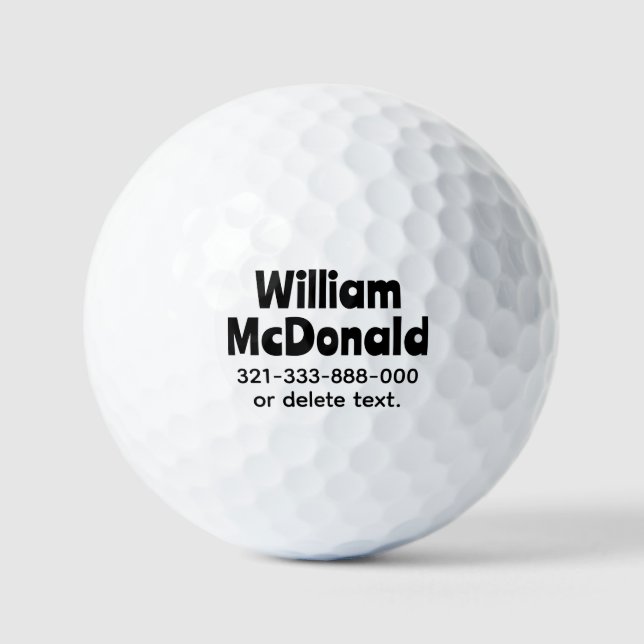 Plantillas de pelotas de golf con nombre personali (Anverso)