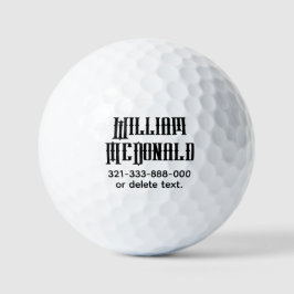Plantillas de pelotas de golf con nombre personali