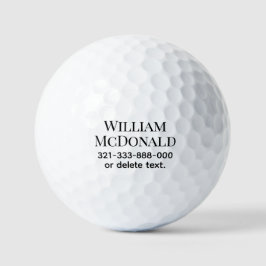 Plantillas de pelotas de golf con nombre personali