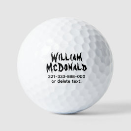 Plantillas de pelotas de golf con nombre personali