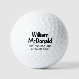 Plantillas de Pelotas de Golf con Nombre Personali