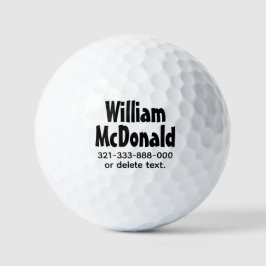 Plantillas de pelotas de golf con nombre personali