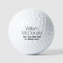 Plantillas de pelotas de golf con nombre personali
