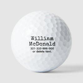 Plantillas de pelotas de golf con nombre personali