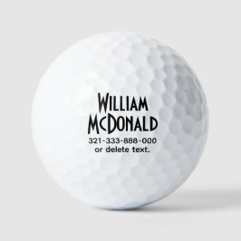 Plantillas de pelotas de golf con nombre personali