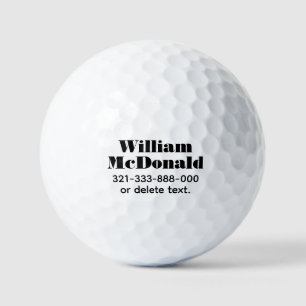 Plantillas de pelotas de golf con nombre personali