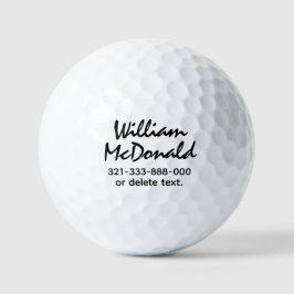 Plantillas de pelotas de golf con nombre personali