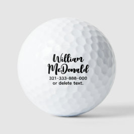Plantillas de pelotas de golf con nombre personali