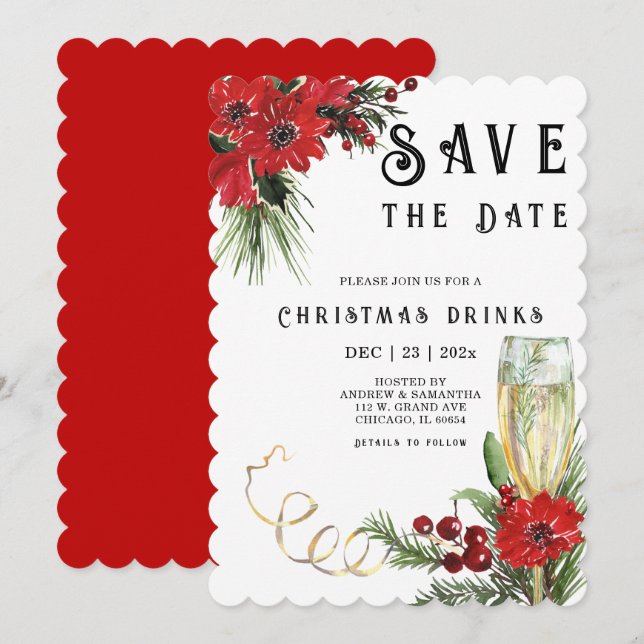 Plantillas de Save The Date Fiesta de Navidad (Anverso / Reverso)