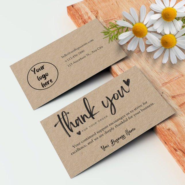 Plantillas de tarjetas de agradecimiento profesion (Personalized Business Thank You Card Templates brown 2)