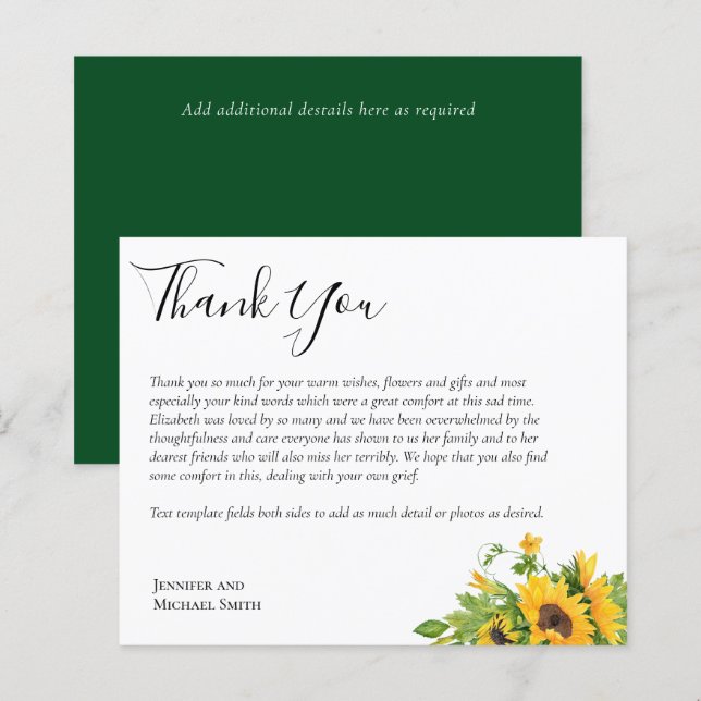 Plantillas de tarjetas de memoria funerarias (Anverso / Reverso)