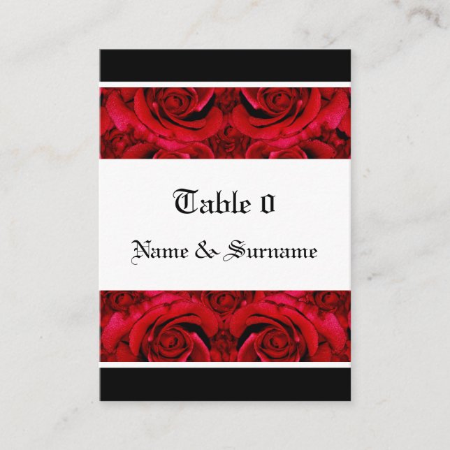 plantillas de tarjetas de tabla de rosas rojas - p (Anverso)