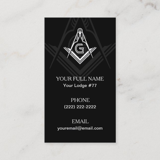 Plantillas de tarjetas de visita Freemason | Tarje (Anverso)