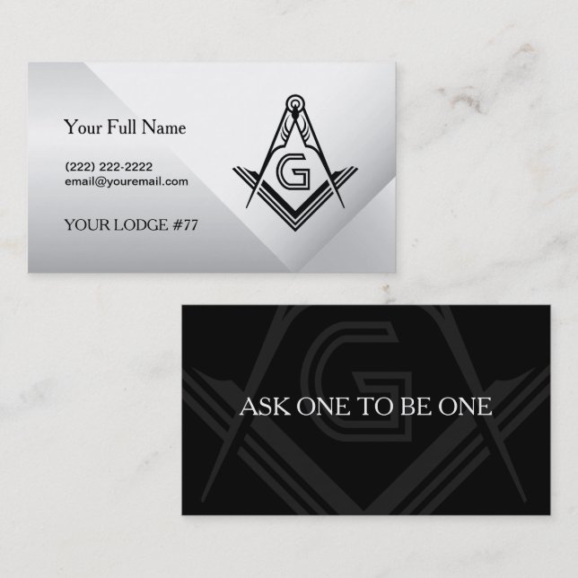 Plantillas de tarjetas de visita Masonic Card | Ma (Anverso / Reverso)