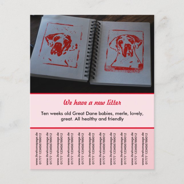 plantillas de volante de cachorro a la venta (Frente)