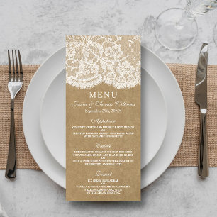 Plantillas del menú Colección de Bodas de Kraft &
