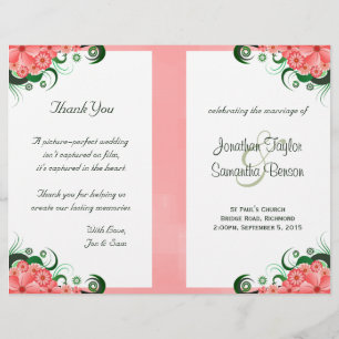 Plantillas del programa Boda Floral Rosa Hibiscus